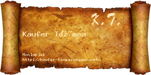Kaufer Tímea névjegykártya